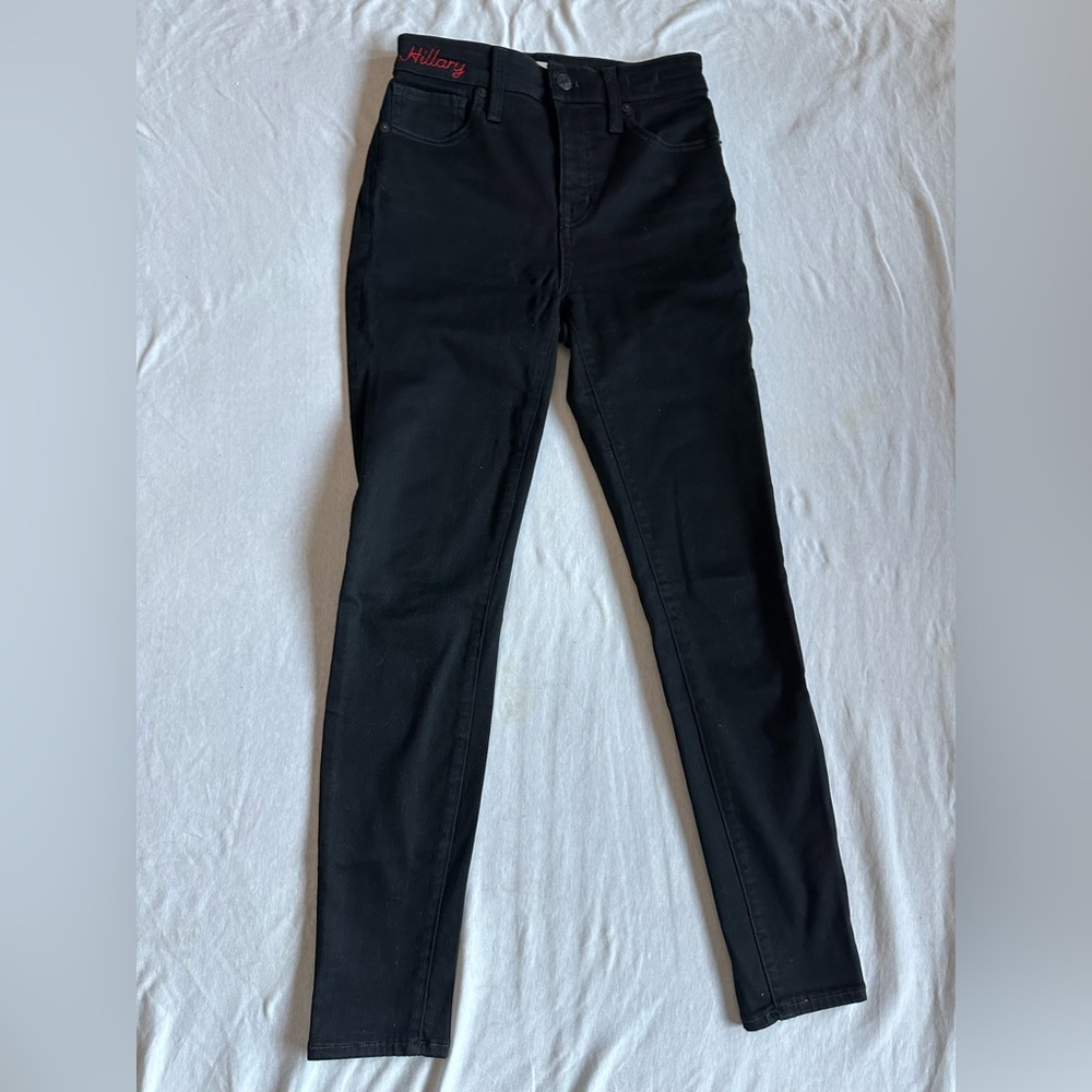 Madewell Hillary embroidered curvy high rise skinny Black Jeans 26